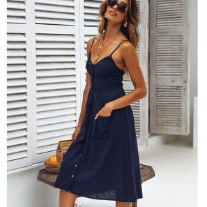 Hello Molly, USED TO KNOW YOU MIDI DRESS NAVY, S